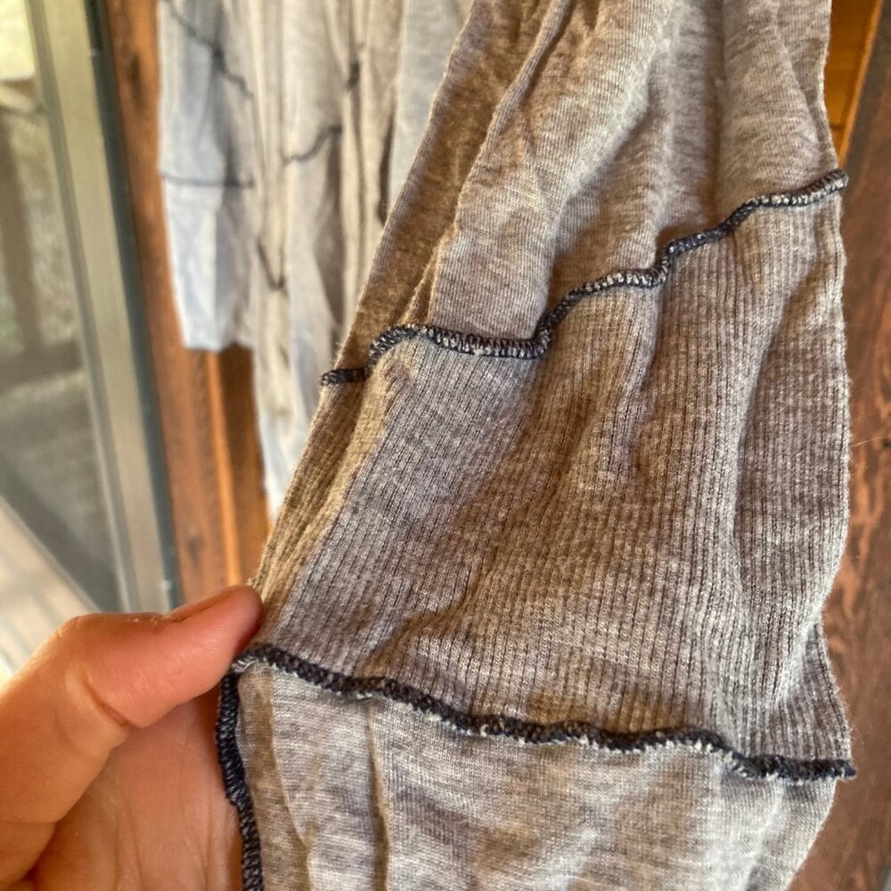 Design History Textured Gray Patchwork Cardigan - image 3